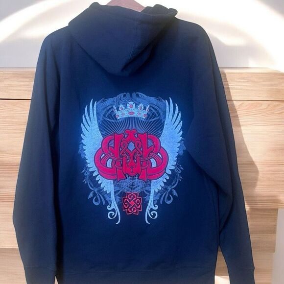 Independent Trading Co. Black Hoodie With Graphic On Front Chest & Back Sz L - Picture 3 of 8